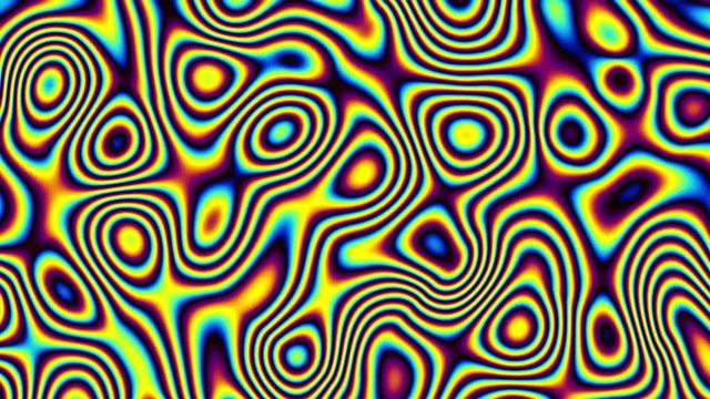 Moving random wavy texture. Psychedelic animated background.  Looping animated footage.