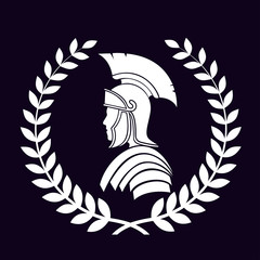 roman centurion icon in laurel wreath