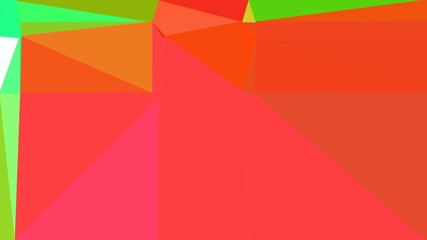 abstract geometric background with tomato, vivid lime green and yellow green colors. geometric triangle style composition for poster, cards, wallpaper or texture