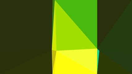 very dark green, green yellow and lime green multicolor background art. simple geometric shape...
