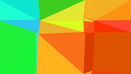 geometric triangle abstract background with dark orange, vivid lime green and orange red colors for poster, cards, wallpaper or backdrop texture