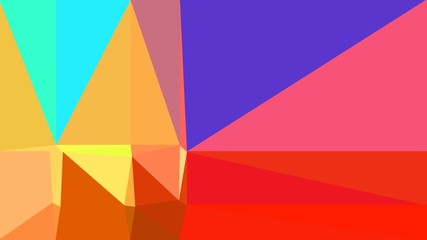 minimalistic triangle geometric background with royal blue, pastel orange and orange red colors for poster, cards, wallpaper or background texture