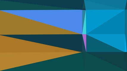 Obraz premium minimalistic triangle geometric background with dodger blue, dark golden rod and dark slate gray colors for poster, cards, wallpaper or background texture