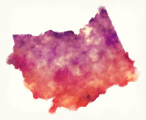 Seno province watercolor map of Burkina Faso