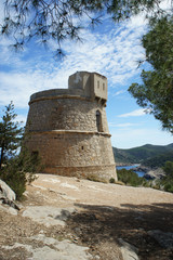 Fototapeta na wymiar Eighteenth century watchtower on the island of Ibiza.Spain.