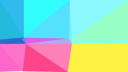 geometric triangle abstract background with aqua marine, hot pink and pastel orange colors for poster, cards, wallpaper or backdrop texture