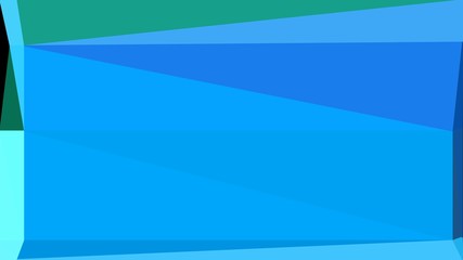 dodger blue, dark cyan and aqua marine colored contemporary art. simple geometric shape background for poster, banner, wallpaper or texture