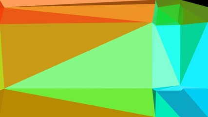 Abstract color triangles geometric background with yellow green, dark turquoise and dark golden rod colors for poster, cards, wallpaper or texture