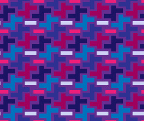 Seamless repeating pattern of colored abstract crosses