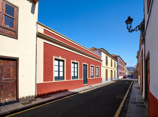 Street in San Cristobal de La Laguna (known as La Laguna), its historical center was declared a World Heritage Site by UNESCO in 1999, Tenerife, Spain.