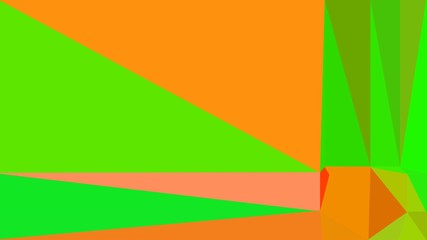 abstract geometric background with dark orange, neon green and dark green colors. geometric triangle style composition for poster, cards, wallpaper or texture