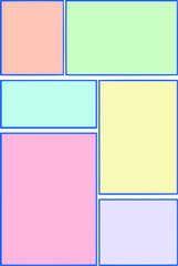 Illustration of a pale color cartoon frame