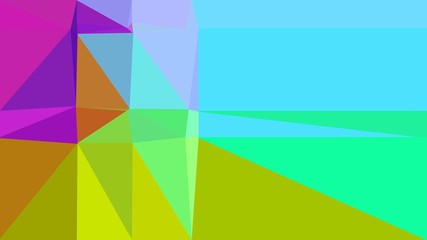 Obraz premium abstract geometric background with triangles and turquoise, dark orchid and yellow green colors. for poster, banner, wallpaper or texture