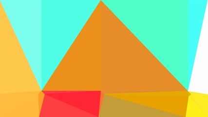 triangle background with golden rod, aqua marine and pastel orange colors. backdrop style composition for poster, cards, wallpaper or texture element