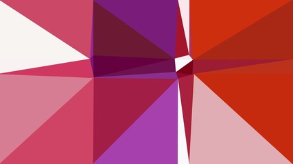 minimalistic triangle geometric background with firebrick, pastel pink and moderate violet colors for poster, cards, wallpaper or background texture