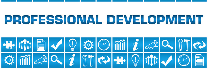 Professional Development Blue Box Grid Business Symbols 