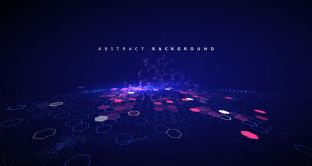 Matrix of countless blocks, big data, quantum computer concept,cloud computing.