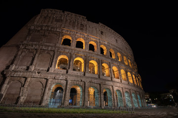 Fototapeta na wymiar Colosseum at night, Rome, Italy