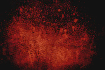 Dark red splatters on canvastexture, conceptual abstract background