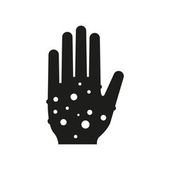 Hand icon with eczema. Simple flat vector illustration