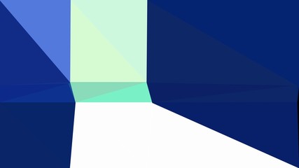geometric triangle abstract background with midnight blue, tea green and royal blue colors for poster, cards, wallpaper or backdrop texture