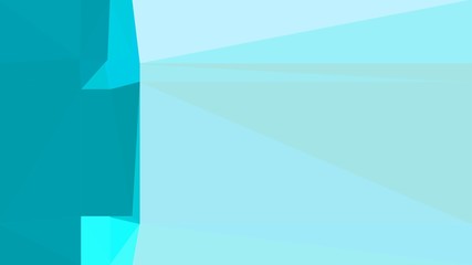 Fototapeta premium geometric triangles style in light sea green, pale turquoise and bright turquoise color. abstract triangles composition. for poster, cards, wallpaper or texture