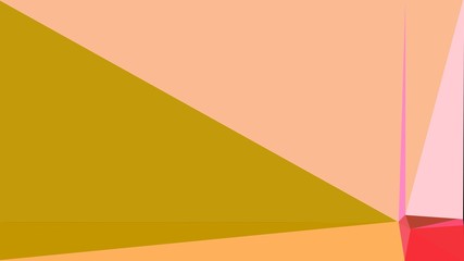 minimalistic triangle geometric background with burly wood, dark golden rod and pink colors for poster, cards, wallpaper or background texture