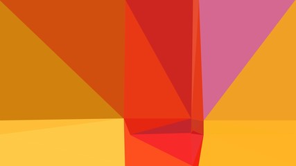 coffee, crimson and golden rod multi color background art. abstract triangle style composition for poster, cards, wallpaper or texture