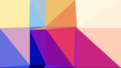 Fototapeta premium abstract geometric background with triangles and bisque, royal blue and medium violet red colors. for poster, banner, wallpaper or texture