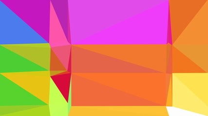 Obraz premium yellow green, medium orchid and tomato color geometric triangle background. simple illustration trendy abstract for poster design, cards, wallpaper or texture