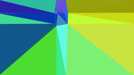 abstract geometric background with triangles and strong blue, moderate green and green yellow colors. for poster, banner, wallpaper or texture