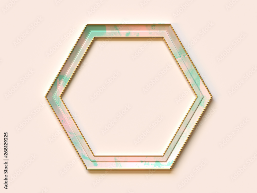 Poster blank pink green texture frame abstract minimal geometric shape flat lay soft pink/cream 3d renderin