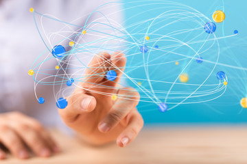 global networking 3d human select concept