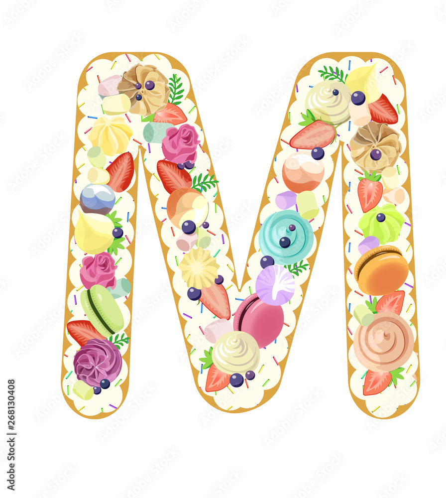 Wall mural Edible letter cake