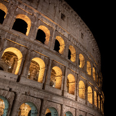 Naklejka premium Colosseum at night, Rome, Italy