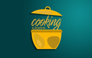 Cooking class word with cooking pot