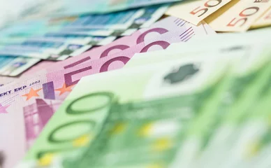 Fotobehang finance  money - Banknotes of the  european  union. © vegefox.com