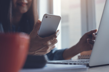Businesswoman using smartphone