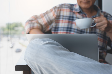 Man working at cafe