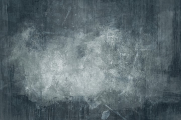 Blue distressed wall grungy background with spotlight background