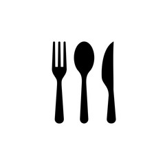 Spoon, fork and knife, icon Vector illustration