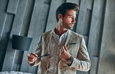 Stylish man at home