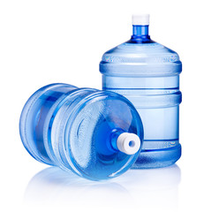 Two big bottle of water isolated on white background