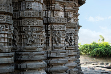 Ornamented Walls, Daitya Sudan temple, Lonar, Buldhana District, Maharashtra, India