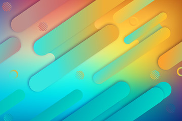 Abstract background with colorful geometric rounded shapes. Dynamic shapes composition. Wide geometric background. Shapes with trendy gradients composition