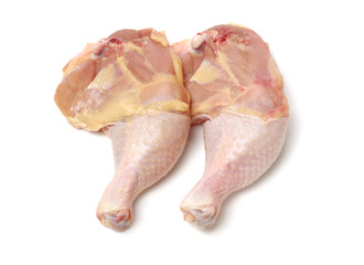 Chicken legs on white background