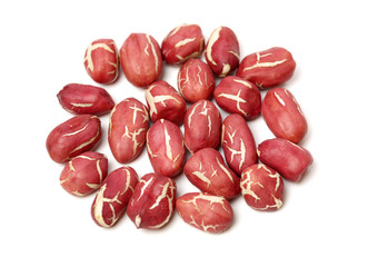 Peanuts on a white background