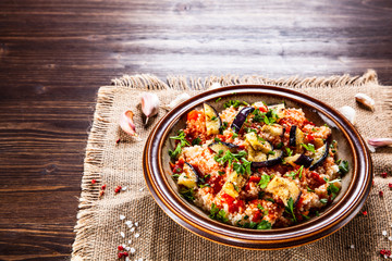 Couscous with sauce and vegetables