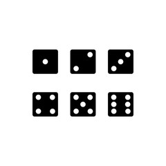 Set of black dice, Vector Illustration