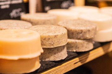 Shop cosmetic handmade. Fresh makeup samples. The concept of spa and relaxation. 